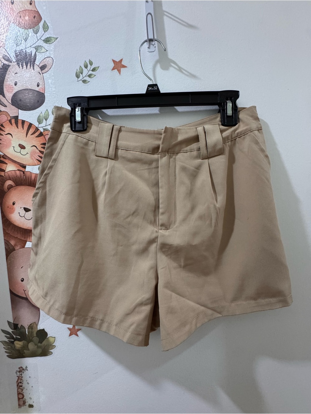 High-Waist Tailored Women’s Shorts in Beige